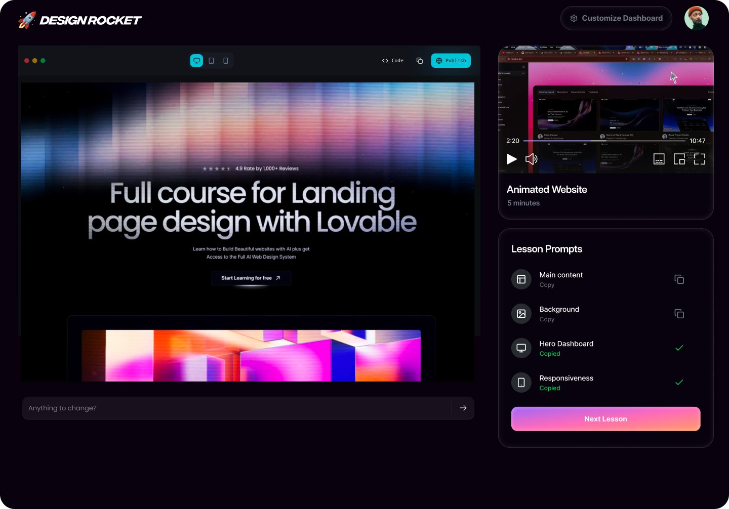 Dashboard preview